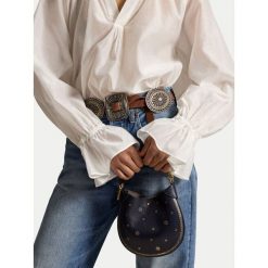 Torebka Polo Ralph Lauren. Niebieskie torebki do ręki damskie Polo Ralph Lauren, bez wzorów, klasyczne, bez dodatków. Za 1,799.00 zł.