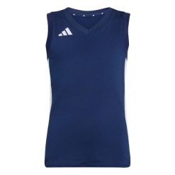 Dziewczęca koszulka bez rękawów adidas Quickset. Niebieskie bluzki dla dziewczynek Adidas, bez wzorów, bez kołnierzyka, bez ramiączek. Za 276.50 zł.