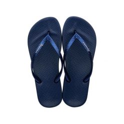 Japonki plażowe damskie Ipanema Anatomic Tan Fem. Niebieskie klapki damskie Ipanema, bez wzorów, z gumy, sportowe, bez obcasa. Za 67.64 zł.