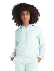 Krótka bluza z kapturem Chic Boxing. Niebieskie bluzy damskie LEONE 1947 APPAREL, l, bez wzorów, z bawełny, z kapturem, na fitness i siłownię. Za 126.26 zł.