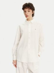 Tommy Jeans Koszula DW0DW20292 Écru Relaxed Fit. Bluzki damskie Tommy Jeans, xs, bez wzorów, z bawełny, bez kołnierzyka, bez ramiączek. Za 239.99 zł.