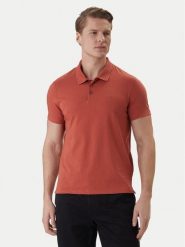 Calvin Klein Polo LV04LF200G Pomarańczowy Slim Fit. Brązowe koszulki polo męskie Calvin Klein, m, bez wzorów, z bawełny, bez ramiączek. Za 289.99 zł.