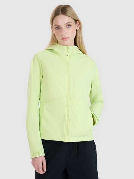 4F Kurtka softshell wiatroodporna membrana 5000 damska - zielona L. Zielone kurtki damskie 4f, na zimę, l, bez wzorów, z dzianiny, z kapturem. W wyprzedaży za 159.99 zł.