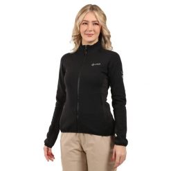 Bluza damska Kilpi Premio. Czarne bluzy damskie Kilpi, bez wzorów, z materiału, z kapturem, trekkingowe. Za 591.50 zł.