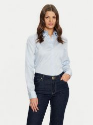 Guess Koszula W5RH31 WAF10 Błękitny Regular Fit. Niebieskie bluzki damskie Guess, m, z aplikacjami, z bawełny, biznesowe, bez kołnierzyka, bez ramiączek. Za 219.99 zł.