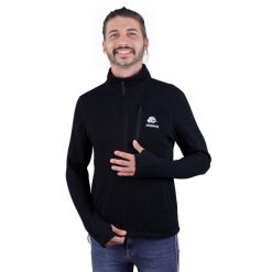 Kurtka polarowa Fusion męska MML01. Czarne kurtki sportowe męskie GUGGEN MOUNTAIN, m, bez wzorów, z elastanu, trekkingowe. W wyprzedaży za 335.58 zł.