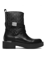 DKNY Botki Taeta K2312709 Czarny. Czarne botki damskie DKNY, ze skóry, bez obcasa, na płaskiej podeszwie, bez zapięcia. Za 919.99 zł.
