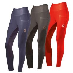 Damskie legginsy jeździeckie z pełną przyczepnością Tattini Begonia. Niebieskie legginsy damskie TATTINI, bez wzorów, z materiału. Za 490.35 zł.