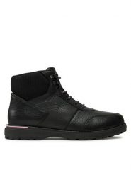 Tommy Hilfiger Trzewiki Corporate Warm Outdoor Lth Boot FM0FM05148 Czarny. Czarne botki męskie Tommy Hilfiger, bez wzorów, ze skóry, bez zapięcia. Za 399.99 zł.