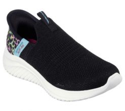 Buty do chodzenia damskie Skechers 303801LBKMT. Czarne obuwie sportowe damskie Skechers, bez wzorów, z materiału, trekkingowe. Za 334.00 zł.