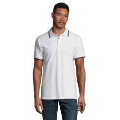 Męska Kontrastowa Koszulka Polo. Czerwone koszulki polo męskie SOL'S, m, bez wzorów, z bawełny, bez ramiączek. Za 159.99 zł.