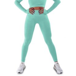 Techniczne legginsy z efektem push-up i idealną sylwetką. Fioletowe legginsy damskie R-EVENGE, l, bez wzorów, z elastanu, na fitness i siłownię. Za 233.89 zł.