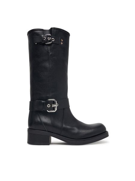 Weekend Max Mara Kozaki Addobbo 2625796034 Czarny. Czarne kozaki damskie Weekend Max Mara, ze skóry, bez obcasa, na płaskiej podeszwie. Za 2,139.00 zł.