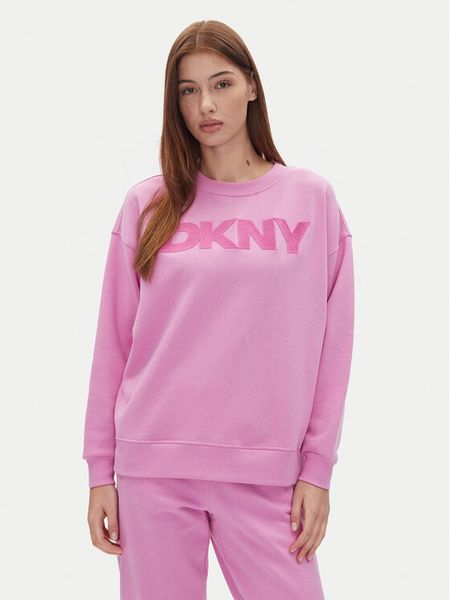 DKNY Sport Bluza DP5T1140 Różowy Regular Fit. Czerwone bluzy damskie DKNY Sport, xs, bez wzorów, z bawełny, bez kaptura. Za 189.99 zł.