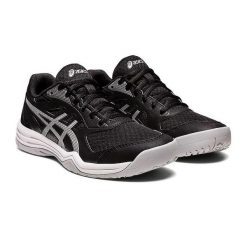Buty do badmintona damskie Asics Upcourt 5. Czarne obuwie sportowe damskie Asics, bez wzorów, z kauczuku. Za 279.99 zł.