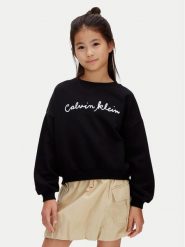 Calvin Klein Jeans Bluza LVCKSJB25G Czarny Relaxed Fit. Czarne bluzy dla dziewczynek Calvin Klein Jeans, bez wzorów, z bawełny, bez ramiączek, bez kaptura. Za 249.99 zł.