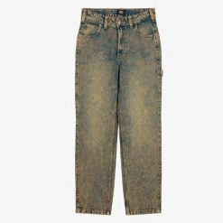 Spodnie DIckies Ellendale Denim Żółte. Żółte spodnie materiałowe damskie Dickies, bez wzorów, z denimu. Za 338.36 zł.