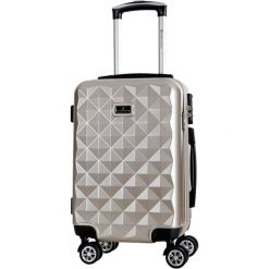 Walizka w kolorze beżowym - 39 l. Walizki męskie Platinium, z materiału. W wyprzedaży za 199.95 zł.