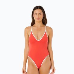 Strój kąpielowy jednoczęściowy damski Rip Curl Classic Surf. Czerwone kostiumy jednoczęściowe damskie Rip Curl, l, bez wzorów, z elastanu, sportowe, do pływania. Za 289.99 zł.