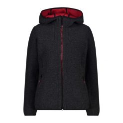 Kobiece wełniane bluzy z kapturem CMP. Czerwone bluzy damskie CMP, bez wzorów, z wełny, z kapturem, outdoorowe. Za 646.65 zł.