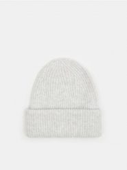 Czapka beanie - szary. Szare czapki i kapelusze damskie Sinsay, bez wzorów. Za 19.99 zł.