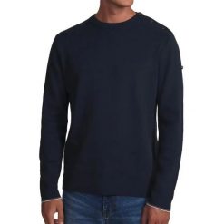 Sweter z okrągłym dekoltem TBS Loran. Niebieskie swetry przez głowę męskie TBS, l, bez wzorów, z dzianiny, bez kołnierzyka. Za 283.00 zł.