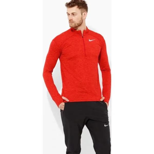 Nike Bluza M Nk Dry Elmnt Top Hz , czerwony, rozmiar M. Czerwone bluzy męskie Nike, l, bez wzorów, z materiału, bez kaptura. W wyprzedaży za 149.99 zł.