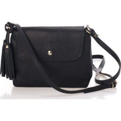 Skórzana torebka w kolorze czarnym - 24 x 17 x 6 cm. Czarne torby na ramię damskie Black Bags. W wyprzedaży za 195.95 zł.