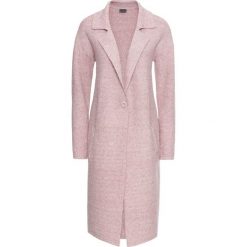 Płaszcz dzianinowy bonprix jasnoróżowy melanż. Fioletowe kurtki damskie bonprix, bez wzorów, z dzianiny, bez kaptura. Za 129.99 zł.
