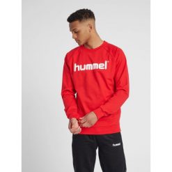Bluza do piłki ręcznej męska Hummel Cotton Logo. Czerwone bluzy męskie Hummel, m, bez wzorów, z bawełny, bez kaptura. Za 170.00 zł.