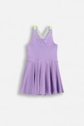 Sukienka sportowa dziewczęca z body Lemon Explore WL6 fioletowa. Fioletowe sukienki dla dziewczynek LEMON explore, na lato, bez wzorów, z materiału, sportowe, bez ramiączek. Za 89.90 zł.