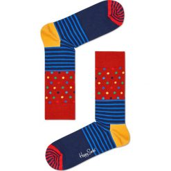 Happy Socks - Skarpetki Stripe & Dots. Szare skarpety damskie Happy Socks, z bawełny. Za 39.90 zł.