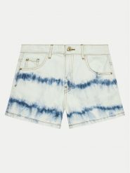 Guess Szorty jeansowe J4GD00 D45E0 Biały Regular Fit. Białe spodenki dla dziewczynek Guess, z aplikacjami, z bawełny. Za 269.99 zł.