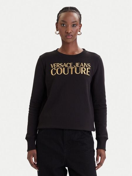 Versace Jeans Couture Bluza 80HAIT01 CF01T Czarny Regular Fit. Czarne bluzy damskie Versace Jeans Couture, s, bez wzorów, z jeansu, bez kaptura. Za 939.99 zł.