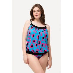 Damskie Tankini neonowy wzór w panterkę miękkie miseczki ramiączka z regulacją. Niebieskie bikini damskie Ulla Popken, plus size, bez wzorów, plus size. Za 279.99 zł.