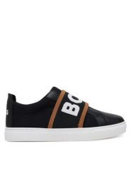 BOSS Sneakersy J51655 S Czarny. Czarne buty sportowe chłopięce Boss, bez wzorów, z materiału, bez zapięcia. Za 289.99 zł.