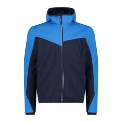 Kurtka z kapturem CMP. Niebieskie kurtki sportowe męskie CMP, bez wzorów, trekkingowe. W wyprzedaży za 364.95 zł.