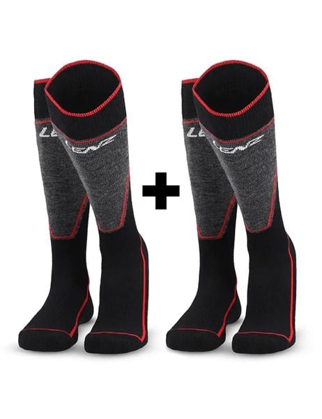 Skarpety narciarskie LENZ PERFORMANCE MERINO SKI 2-PACK. Czarne skarpety męskie LENZ, bez wzorów, z elastanu. Za 50.00 zł.
