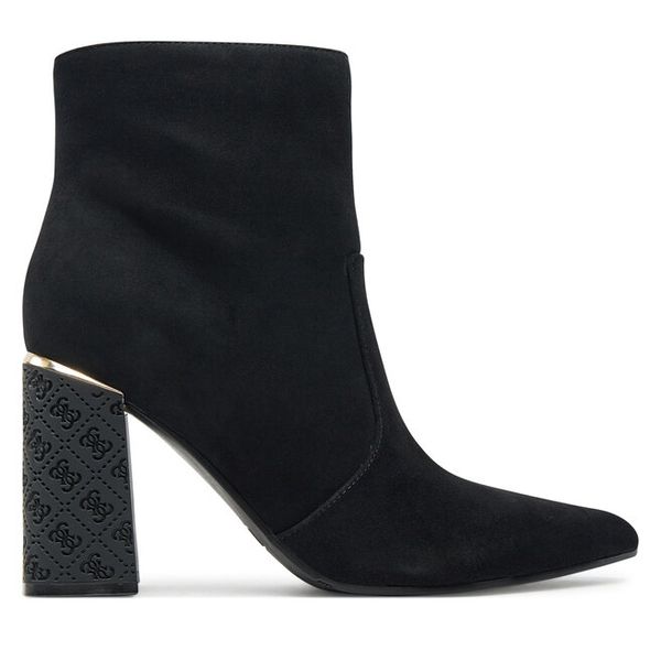 Botki Guess. Czarne botki damskie Guess, bez obcasa, na słupku, bez zapięcia. Za 899.99 zł.