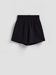 Muślinowe szorty - czarny. Czarne szorty damskie Reserved, l, bez wzorów, z bawełny. Za 79.99 zł.