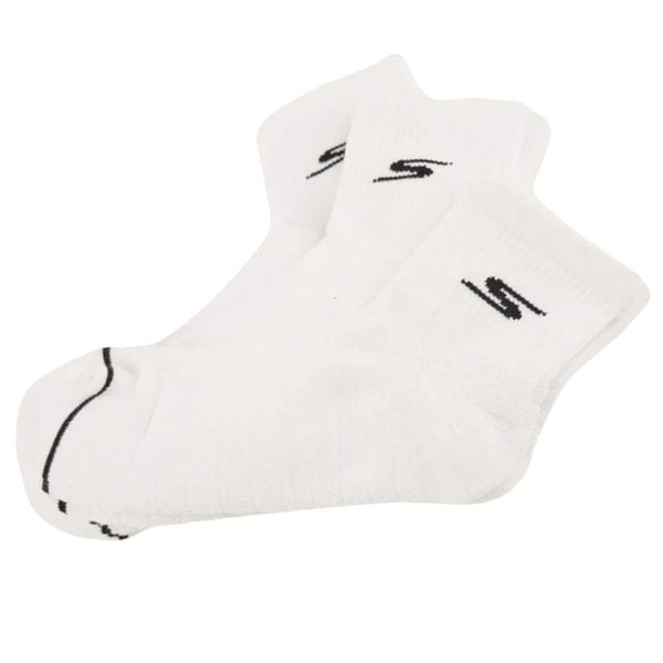 Skarpetki sportowe męskie 3pk Mens Qtr Prem Basic Socks. Białe skarpety męskie Skechers, bez wzorów, z bawełny. Za 99.99 zł.