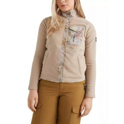 Sweter polarowy damski O'Neill Utility Button Fleece. Brązowe bluzy sportowe damskie O'Neill, m, bez wzorów, z materiału, bez kołnierzyka, bez ramiączek, bez kaptura. Za 429.00 zł.