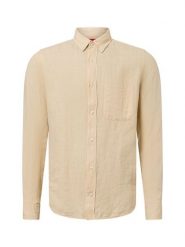 HUGO Casualowa koszula - Ermann Mężczyźni Regular Fit len beżowy, S. Brązowe koszule męskie Hugo, na lato, m, bez wzorów, ze lnu, eleganckie, bez kołnierzyka, bez ramiączek. Za 499.95 zł.