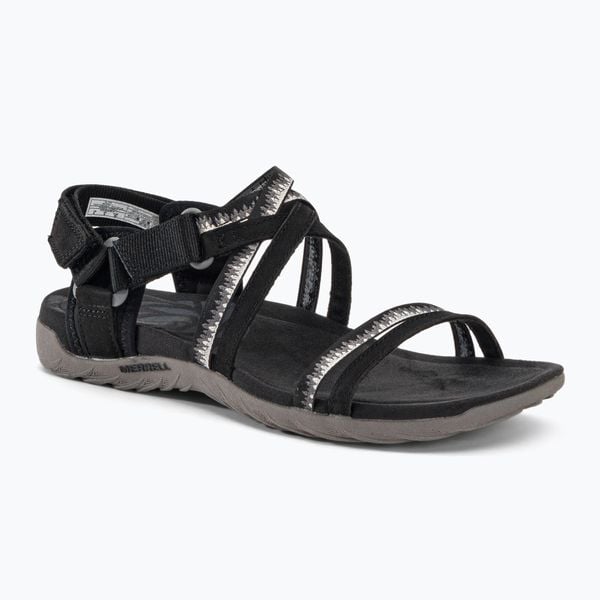 Sandały Turystyczne Lifestyle Damskie Merrell Terran 3 Cush Lattice. Czarne obuwie sportowe damskie Merrell, bez wzorów, trekkingowe. Za 289.99 zł.