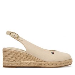 Espadryle Tommy Hilfiger. Brązowe sandały damskie Tommy Hilfiger, bez wzorów, bez obcasa, bez zapięcia. Za 339.99 zł.