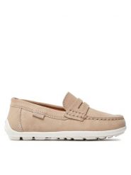 Geox Mokasyny J New Fast Boy J826CA 00022 C5014 M Beżowy. Brązowe półbuty chłopięce Geox, bez wzorów, ze skóry, bez zapięcia. Za 189.99 zł.