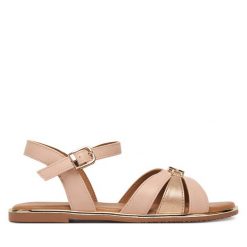 Sandały Tommy Hilfiger. Brązowe sandały dziewczęce Tommy Hilfiger, bez zapięcia. Za 339.99 zł.