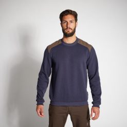 Sweter Outdoor Solognac 500. Brązowe bluzy męskie SOLOGNAC, l, bez wzorów, z elastanu, bez kaptura. W wyprzedaży za 69.99 zł.