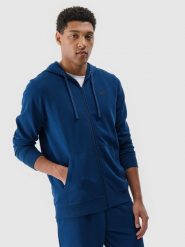 4F Bluza dresowa rozpinana z kapturem męska - turkusowa XL. Niebieskie bluzy męskie 4f, m, bez wzorów, z bawełny, z kapturem. Za 169.99 zł.