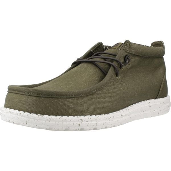 Buty HEY DUDE WALLY MID CANVAS Zielony. Zielone trekkingi męskie Hey dude, trekkingowe. Za 232.99 zł.